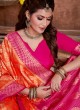 Attractive Orange And Rani Color Banarasi Silk Saree